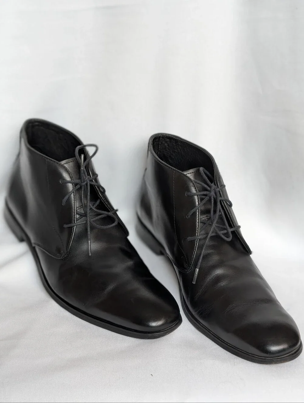 Florsheim Black Leather Chukka Boots Men Sz 10.5D Lace Up Casual Dress